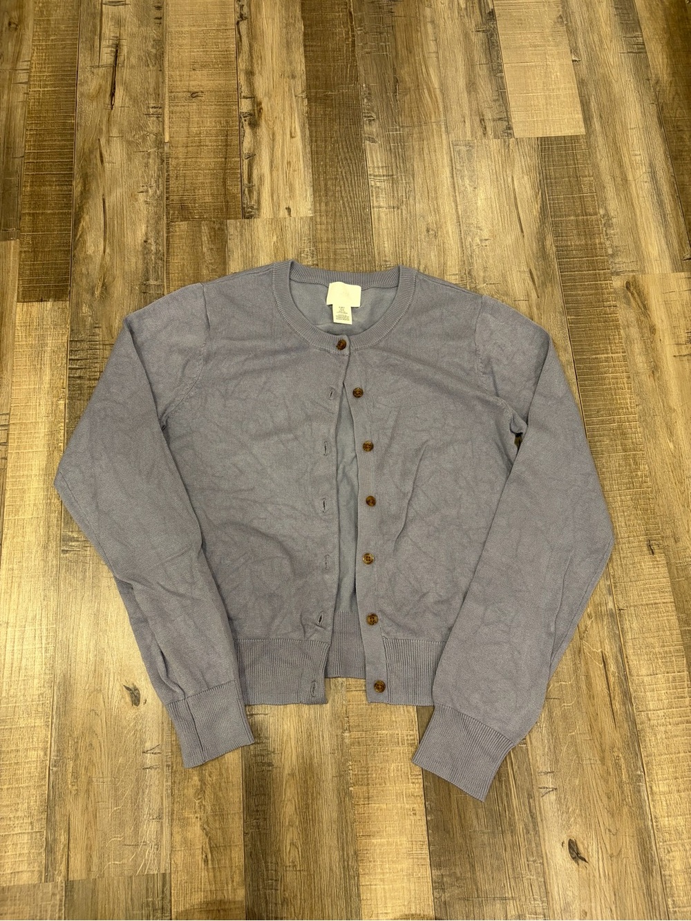 Classic Womenโs Crewneck Cardigan Sweater - Dusty Blue
